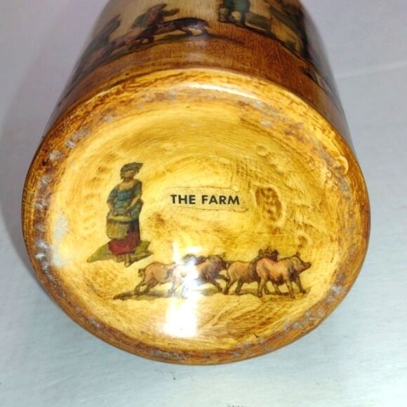 Vintage Ceramic Bottle Made in Scotland‎ Decorated with 19th Century Farm Scenes - Picture 5 of 8